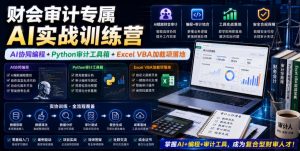 财会审计专属AI实战训练营｜AI协同编程+Python审计工具箱+Excel VBA加载项落地-则成副业项目资源站
