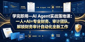 学完即用—AI Agent实战落地课：一人+AI=专业财务、审计团队，解锁财务审计自动化全新工作模式-则成副业项目资源站