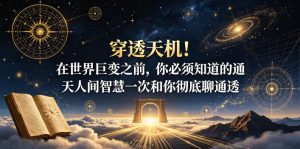 付费文章：穿透天机！在世界巨变之前，你必须知道的通天人间智慧一次和你彻底聊通透-则成副业项目资源站