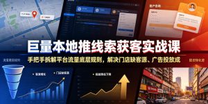 巨量本地推线索获客实战课，手把手拆解平台流量底层规则，解决门店缺客源、广告投放成本高、留资转化差等痛点-则成副业项目资源站