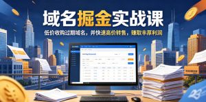 域名交易掘金实战课,低价收购过期域名,并快速高价转售,賺取丰厚利润【原创双语字幕】-则成副业项目资源站