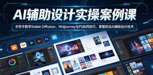 AI辅助设计实操案例课，手把手教学Stable Diffusion、Midjourney与PS协同技巧，掌握前沿AI辅助设计技术-则成副业项目资源站