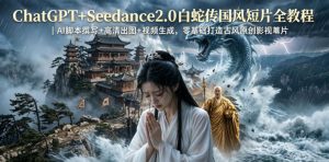 ChatGPT+Seedance2.0白蛇传国风短片全教程|AI脚本撰写+高清出图+视频生成,零基础打造古风原创影视短片-则成副业项目资源站
