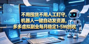 不用囤货不用人工盯守,机器人一键自动发资源,多多虚拟副业每月稳定1-5W创收【揭秘】-则成副业项目资源站
