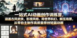 一站式AI动画创作训练营,涵盖古风武侠、影视风格、异世界科幻、解压场景,从零自主制作高质量原创短篇动画-则成副业项目资源站