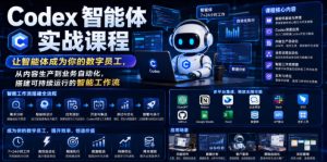 Codex智能体实战课程,让智能体成为你的数字员工,从内容生产到业务自动化,搭建可持续运行的智能工作流-则成副业项目资源站