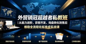 外贸销冠超越者私教班|从能力进阶、获客开发、询盘转化到售后维稳全流程标准化成交实战课-则成副业项目资源站