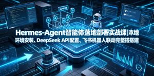 Hermes-Agent智能体落地部署实战课|本地环境安装、DeepSeek API配置、飞书机器人联动完整搭建教程-则成副业项目资源站